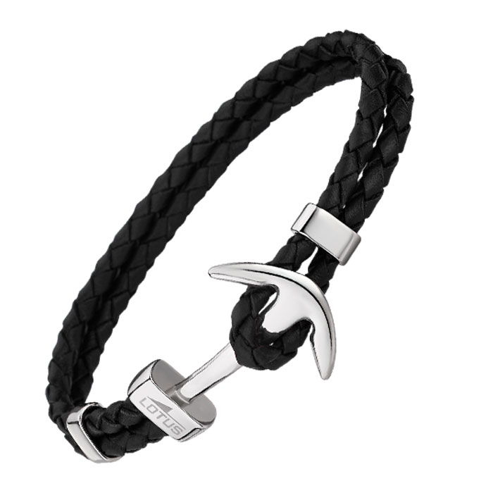 Bracelet - Gourmette - Jonc - Lotus - Bracelet homme Lotus cuir tressé noir  - Couleur de la matière:Noir - Achat / Vente bracelet - gourmette Bracelet  homme Lotus cuir tres Homme Adulte Cuir Noir - Cd