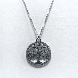 Collier argent et zirconium arbre de vie