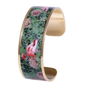 Bracelet manchette Louise's Garden flamant rose